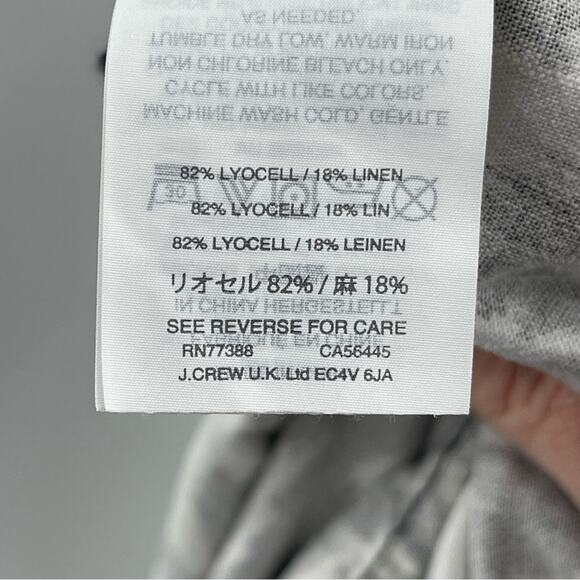 J. Crew Tie Waist Linen Blend Ikat Print Lightweight V-neck Romper Size XL - Picture 15 of 16